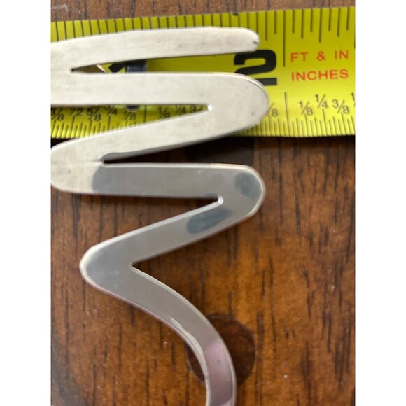 Vintage Sterling Silver Zig Zag Brooch Taxco Mexico 925 Statement Jewelry Piece - Picture 16 of 16